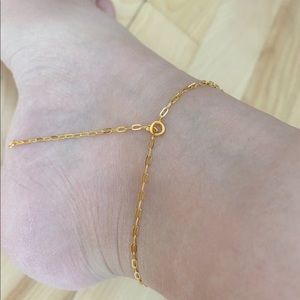 Tiny Paperclip Chain Anklet, Gold Anklet